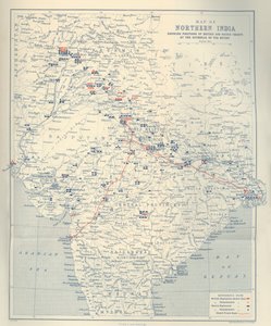 Mapa severní Indie, 1901.