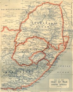 Mapa sídla války v Jižní Africe, 1901.