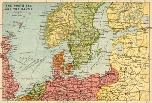 Mapa Severního moře a Baltského moře, c1914, c1920.