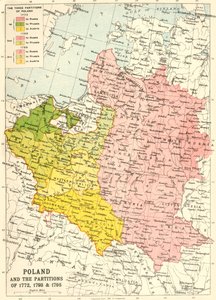 Polsko a rozdělení 1772, 1793 & 1795, c1920.