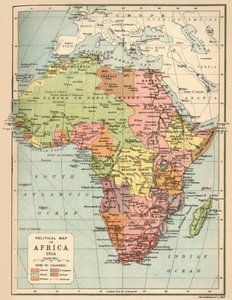 Politická mapa Afriky, 1914, 1920.