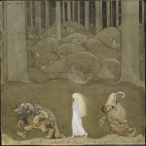 La Princesse et les trolls - Princezna a trollové - Bauer, John (1882-1918) - 1913 - Akvarel, kvaš na papíře - 25x25 - Nationalmuseum Stockholm od John Bauer