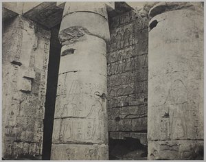 Medinet Habu, pohřební chrám Ramsese III, levá stěna od John Beasley Greene