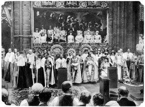 Korunovační ceremonie George V, Westminster Abbey, Londýn, 22. června 1911.