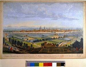 Pohled na město Florencie z kláštera Capucins v Montughi