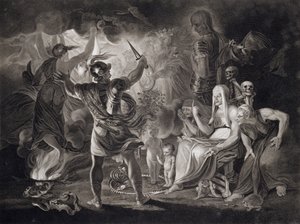 Macbeth, tři čarodějnice a Hekaté ve čtvrtém dějství, scéna I z 