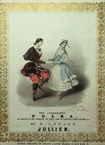 Slavná polka, list písní, 1840 (barevné lito) od John Brandard