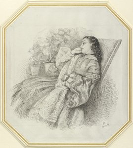Georgina Hannay, 1859 (pero a černý inkoust na bílém papíře) od John Brett