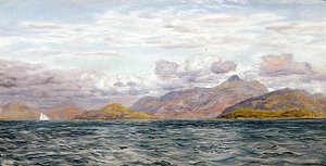 Loch Linnhe, poblíž Oban, Skotsko (olej na plátně) od John Brett