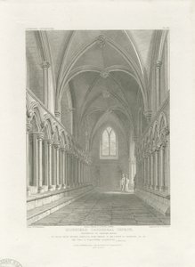 Interiér katedrály Lichfield - Vestibul of Chapter House: rytina, nd [c 1819] (tisk)