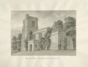 Arley Church: sépiová kresba od John Buckler