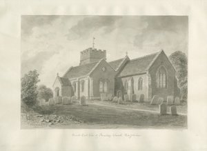 Armitage Church: sépiová kresba, 1823 od John Buckler
