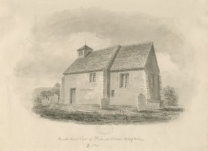 Bednall Church: sépiová kresba, 1841 od John Buckler