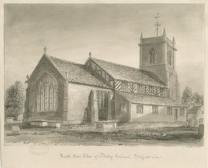 Betley Church: sépiová kresba, 1840 od John Buckler