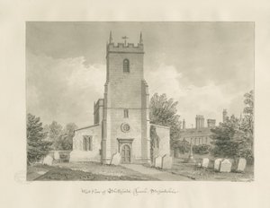 Blithfield Church: sépiová kresba od John Buckler