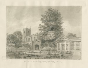Blithfield Church: sépiová kresba od John Buckler