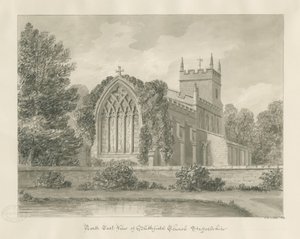Blithfield Church: sépiová kresba od John Buckler