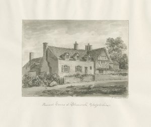 Bloxwich - starověký dům: kresba sépie od John Buckler