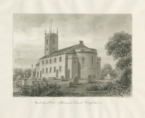 Bloxwich Church: sépiová kresba od John Buckler