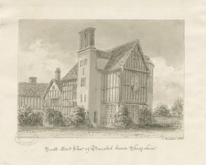 Boscobel House: sépie mytí od John Buckler