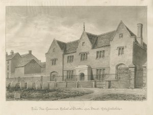 Burton-upon-Trent - Gymnázium: kresba v sépii od John Buckler