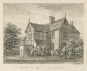 Burton-upon-Trent: Ordish Farm House: sépiová kresba, 1839 od John Buckler