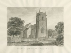 Bushbury Church: sépiová kresba od John Buckler