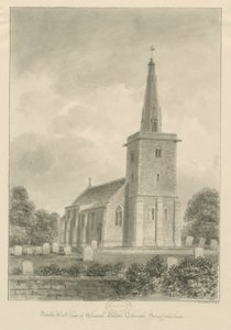 Kostel Eaton Church: sépiová kresba od John Buckler