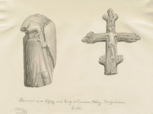 Croxden - Starožitnosti: sépiová kresba od John Buckler