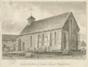 Croxden - Vieraskappeli: seepiapiirustus od John Buckler