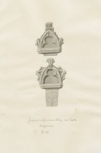Dieulacres Abbey: sépiová kresba od John Buckler