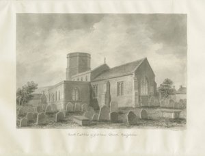 Dilhorne Church: sépiová kresba od John Buckler