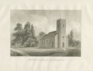Edingale Church: sépiová kresba od John Buckler