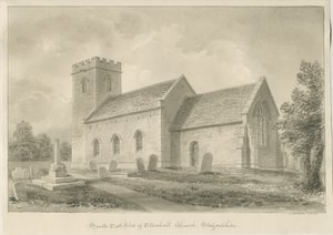 Ellenhall Church: sépiová kresba od John Buckler