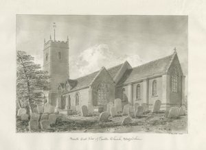 Enville Church: sépiová kresba, 1846 od John Buckler