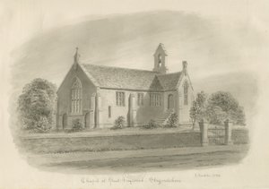 Great Haywood Chapel: sépiová kresba od John Buckler