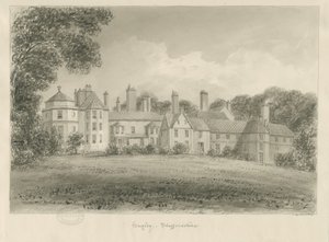 Hagley Hall: sépiová kresba, 1814 od John Buckler
