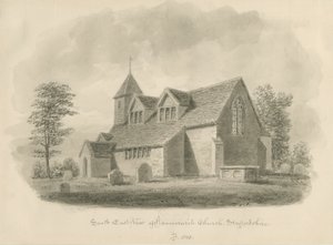 Hammerwich Church: sépiová kresba od John Buckler