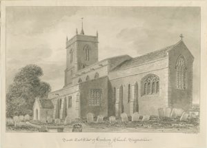Hanbury Church: sépie lavírovaná kresba od John Buckler