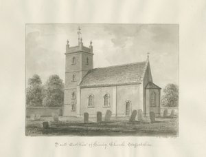 Himley Church: sépiová kresba od John Buckler