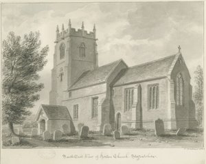 Horton Church: sépiová kresba od John Buckler
