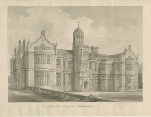 Ingestre Hall: sépiová kresba od John Buckler