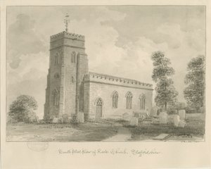 Keele Church: sépiová kresba od John Buckler