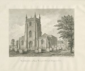 Kingswinford Church: sépiová kresba od John Buckler