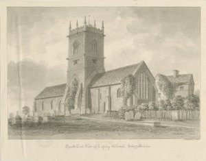Lapley Church: sépiová kresba od John Buckler