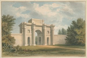 Leicestershire – Gopsall House – The Gateway, 1820 od John Buckler