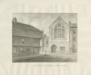 Lichfield - Guildhall: sépiová kresba od John Buckler