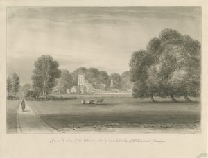 Lichfield - Stowe: sépiová kresba, 1841 od John Buckler