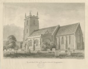 Longdon Church: sépiová kresba od John Buckler