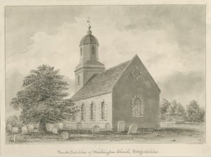 Marchington Church: sépiová kresba od John Buckler